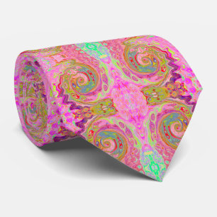 Cravate Art Super rétro rose, jaune et magenta