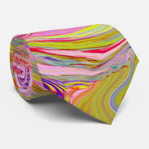Cravate Art Super rétro rose, jaune et magenta