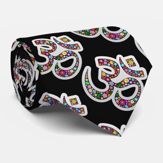 Cravate Art symbolique floral Namaste (Roulé)