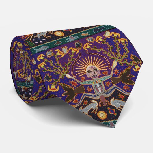 Cravate Art tribal ethnique Boho de déesse aztèque maya (Roulé)