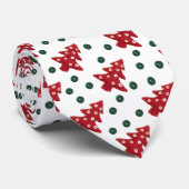 Cravate Artisanat Motif de Noël rouge et de boutons (Roulé)