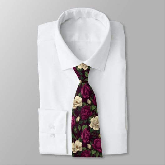 Cravate Artistic Dad Gifts Gardenias Floral (Attaché)