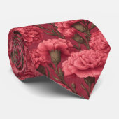 Cravate Artistic Gifts For Husband Carnation Floral (Roulé)