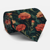 Cravate Artistic Groomsmen Gift Carnation Flower (Roulé)