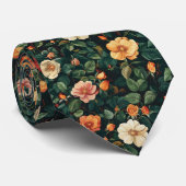 Cravate Artistic Groomsmen Gift Rose Floral (Roulé)