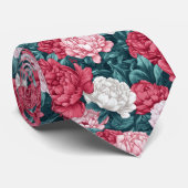 Cravate Artistic Mens Accessories Peonies Floral (Roulé)