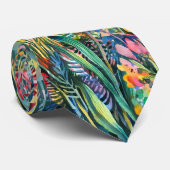 Cravate Artistic Watercolor Flower Garden Tie (Roulé)