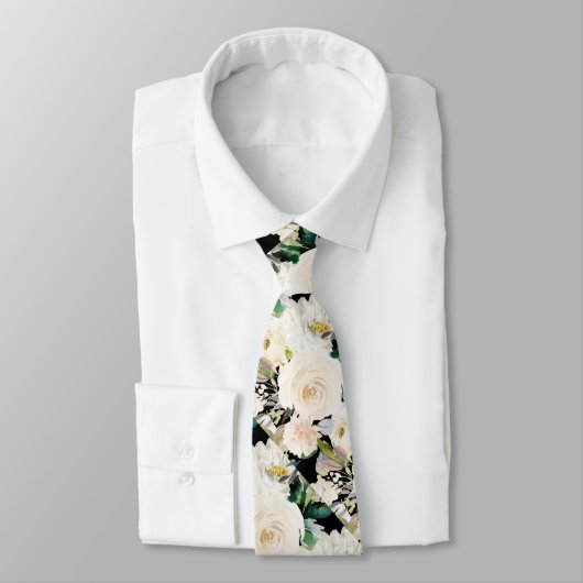 Cravate ArtsApp H2 Alabaster Cream Rose Mariage (Attaché)