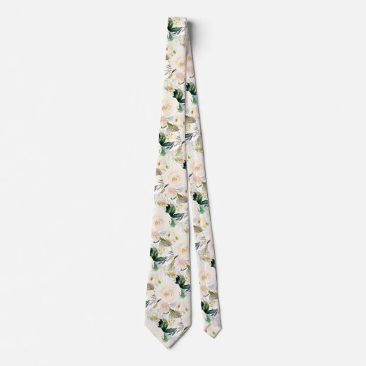 Cravate ArtsApp H2 Alabaster Cream Rose Mariage (Devant)