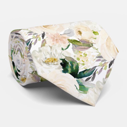 Cravate ArtsApp H2 Alabaster Cream Rose Mariage (Roulé)