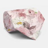 Cravate ArtsApp H2 Dusty Rose Roses Mariage (Roulé)