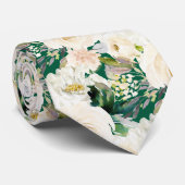 Cravate ArtsApp H2 Roses Mariage Crème Albâtre (Roulé)