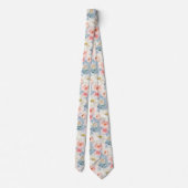 Cravate ArtsApp H2 Roses rose pâle rose bleu foncé (Dos)