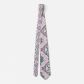 Cravate Artsy Boho Style violet et Turquoise (Dos)
