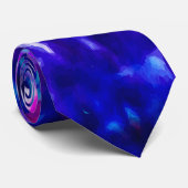 Cravate Artsy Été rose Bleu coloré Motif de teinture (Roulé)