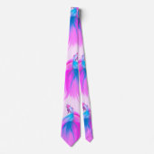 Cravate Artsy Girly Neon rose bleu peint Betta Poisson (Devant)