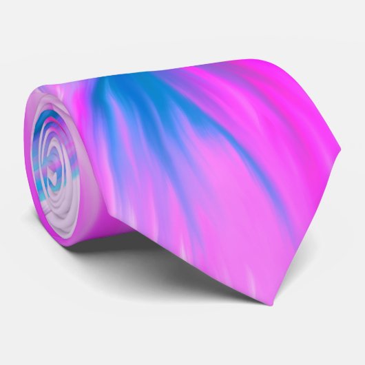 Cravate Artsy Girly Neon rose bleu peint Betta Poisson (Roulé)