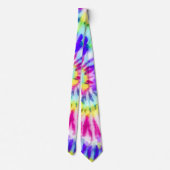 Cravate Artsy Neon Rainbow Tie Dye Motif d'aquarelle (Dos)