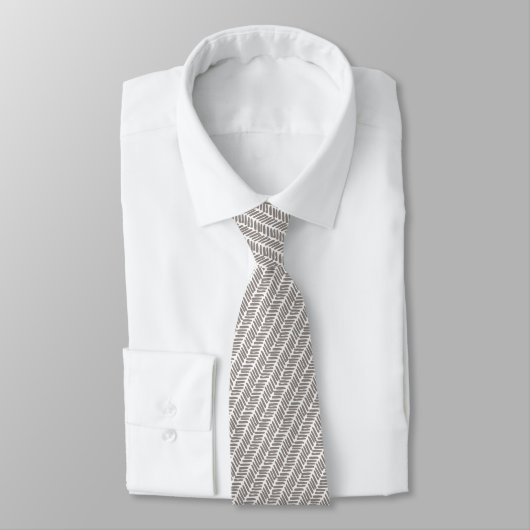 Cravate Artsy White Elephant Grey Abstrait Chevron (Attaché)