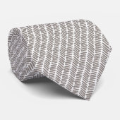 Cravate Artsy White Elephant Grey Abstrait Chevron (Roulé)