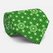 Cravate Asanoha Motif japonais, Emerald and Lime Green (Roulé)