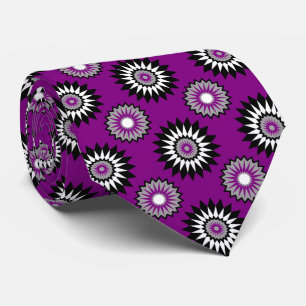 Cravate Asexualité drapeau de la fierté / motif de fleur