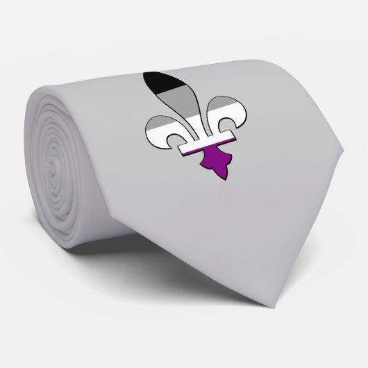 Cravate Asexuality pride fleur-de-lis (Roulé)