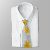 Cravate asiatique, jaune, blanc, floraison, brillant, or, (Attaché)