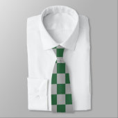 Cravate Assistant À damiers verte et grise (Attaché)