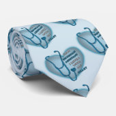 Cravate Assistant du médecin du coeur bleu (Roulé)