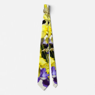 Cravate Assortiment d'Irises jaune et violet