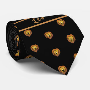 Cravate Astrologie Leo Monogramme motif Lion