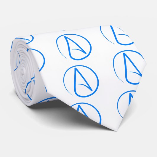 Cravate Athée bleu A (Roulé)