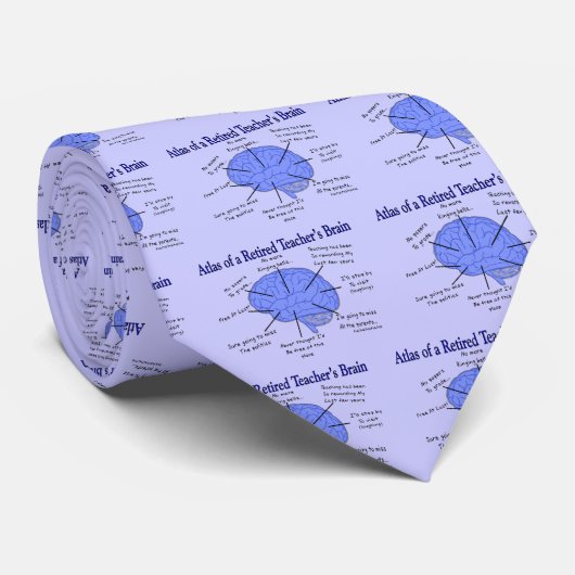 Cravate Atlas du cerveau d'un professeur retraité (Roulé)