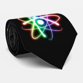 Cravate Atom brillant coloré - Noir (Roulé)