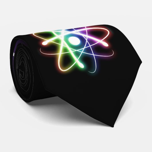 Cravate Atom brillant coloré - Noir (Roulé)