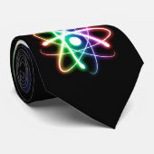 Cravate Atom brillant coloré - Noir (Roulé)