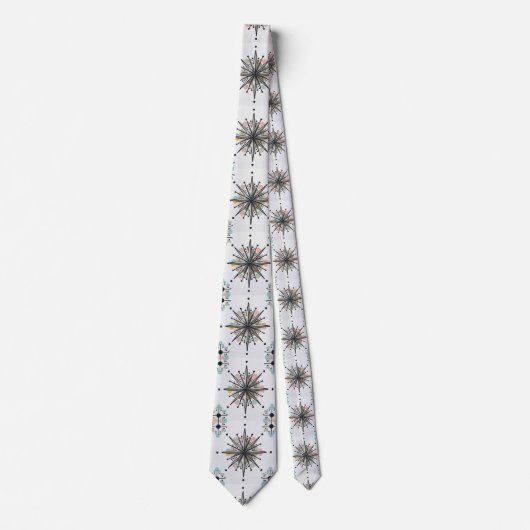 Cravate Atomic Starburst Retro Mid Century Modern (Devant)