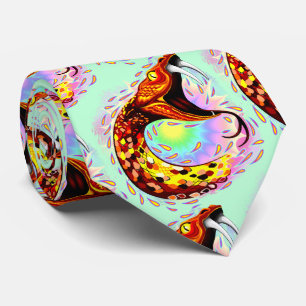 Cravate Attaque de serpent Psychedelic Surreal Art
