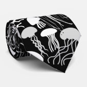 Cravate Attention aux méduses.w.b Black BG (Roulé)