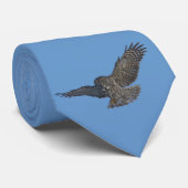 Cravate Atterrissage de la grande chouette grise et du vol (Roulé)