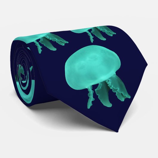 cravate au néon de méduses (Roulé)