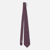 Cravate Aubergine Élégant Monogramme + Nom (Dos)