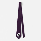 Cravate Aubergine | Monogramme élégant + Nom | Col unilaté (Devant)