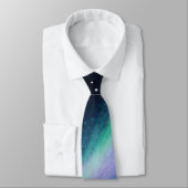 Cravate Aurora Borealis, motif vert et violet (Attaché)