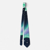 Cravate Aurora Borealis, motif vert et violet (Dos)