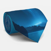 Cravate aurores bleues et dorées dans le ciel (Roulé)