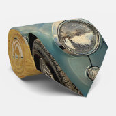 Cravate Austin Healey 3000 bleu sur blanc (Roulé)