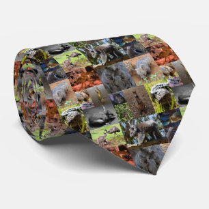 Cravate Australian Animals Photo Collage, Neck Tie