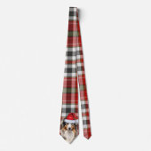 Cravate Australian Shepherd et Plaid Christmas Amoureux de (Devant)